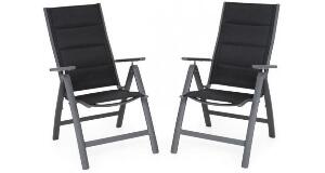 Set 2 scaune cu spatar reglabil EASY negru