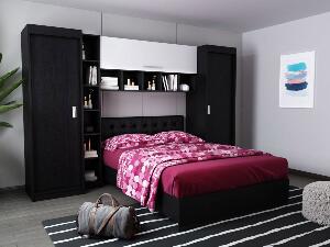 Set Dormitor Bingo 2.71m cu pat tapitat Negru incadrat