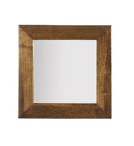 Oglinda decorativa cu rama din lemn si furnir, Star Square Nuc, l80xH80 cm
