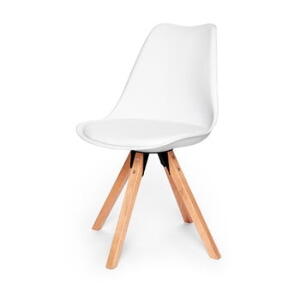Set 2 scaune cu picioare din lemn de fag loomi.design Eco, alb