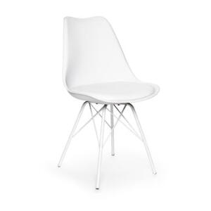 Set 2 scaune cu picioare metalice loomi.design Eco, alb