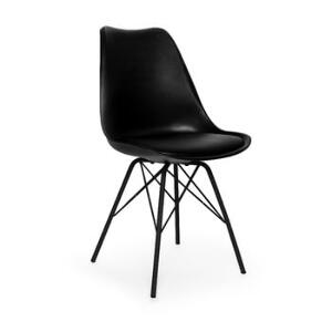 Set 2 scaune din metal loomi.design Eco, negru