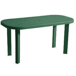 Masa pentru gradina Garden, plastic, ovala, 6 persoane, 140 x 70 x 70 cm, verde