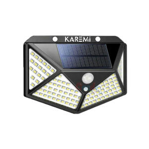 Lampa solara Karemi, 1 W, 700 lm, 6000-6500 K, ABS, 100 LED, 3 trepte iluminare, lumina alba