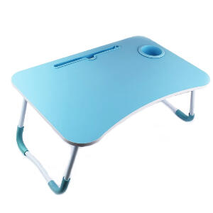 Masuta pliabila pentru laptop All Blue, 60 x 40 x 28 cm, suport pahar