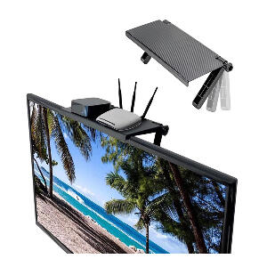 Raft reglabil pentru monitor/TV, 33 x 16 x 2.5 cm, ABS, Negru