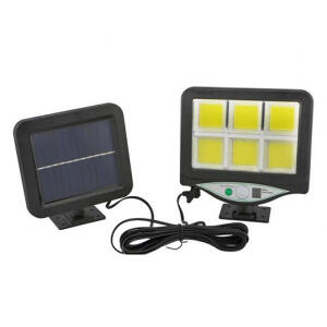 Lampa cu incarcare solara, 48 x LED, 6 x CODB, 1200 mAh, 600 lm, senzor miscare, panou solar, telecomanda inclusa