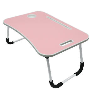 Masuta pliabila pentru laptop Pink, 60 x 40 x 27 cm, suport pahar