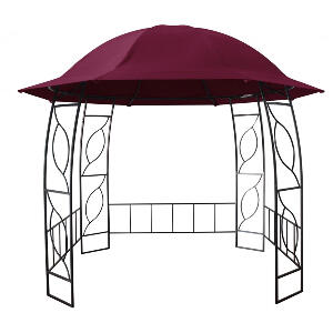 Pavilion gradina, 3 m, rotund, cadru metalic, poliester, grena