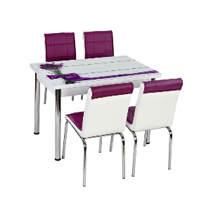 Set CB 010, masa extensibila cu 4 scaune, 4 persoane, 70 110x60x77 cm